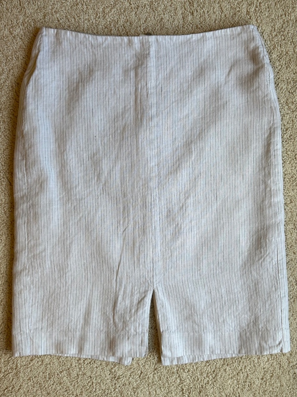 Banana Republic White Striped Linen Blend Pencil Skirt - Size 2